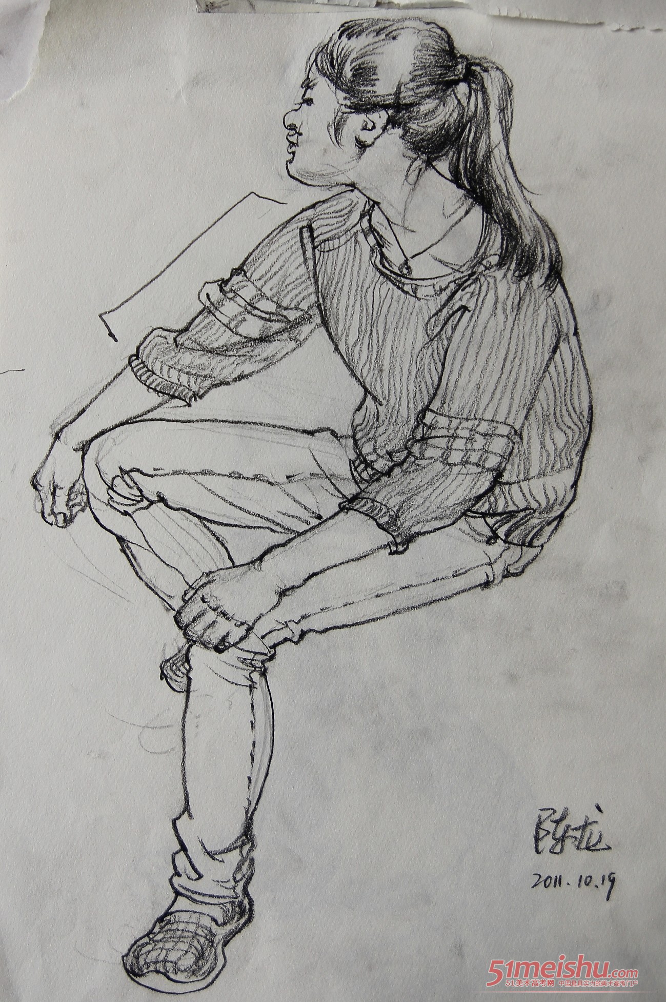 武汉求索画室人物速写5_画室作品投稿 - 51美