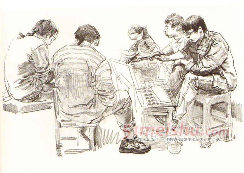 《权威讲堂 速写人像技法图解》场景速写写生