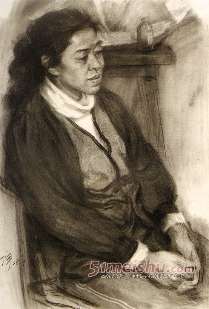 《美院视界 <em>素描</em>肖像教学现场》<em>四分之三女青</em>