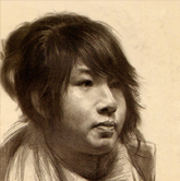 女青年四分之三头像素描写生作品